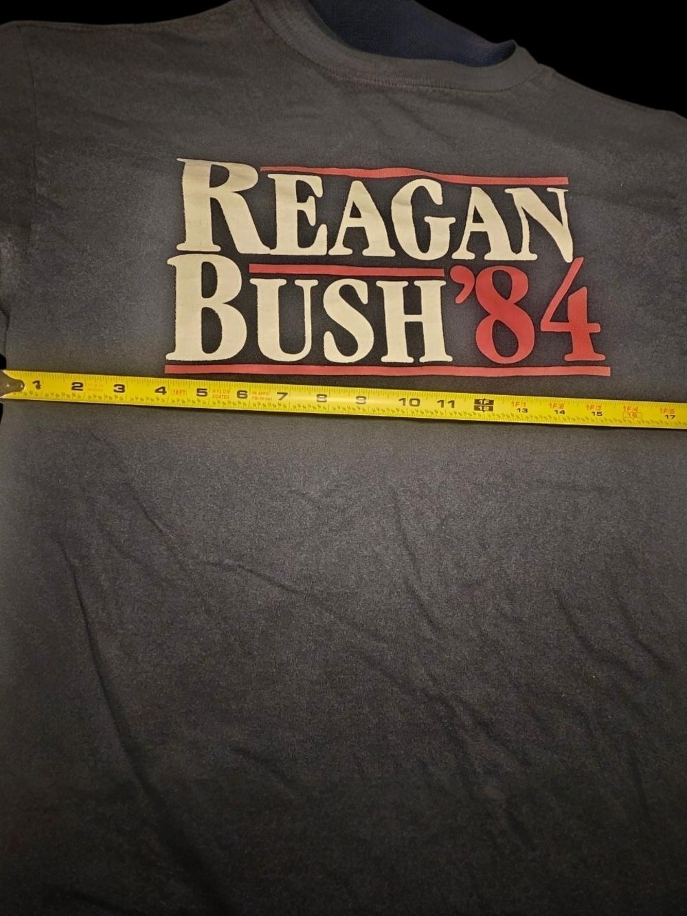 Vintage Reagan Bush '84 Campaign Shirt Long Sleeve Navy Blue 1984 Election - Picture 5 of 5